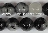 CRU307 15.5 inches 16mm round black rutilated quartz beads