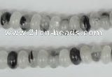 CRU323 15.5 inches 5*8mm rondelle black rutilated quartz beads