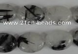 CRU333 15.5 inches 13*18mm oval black rutilated quartz beads