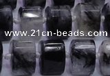 CRU348 11*15*15mm faceted triangle black rutilated quartz beads