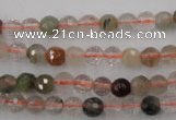 CRU401 15.5 inches 6mm faceted round Multicolor rutilated quartz beads