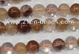 CRU454 15.5 inches 9mm round Multicolor rutilated quartz beads