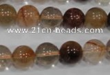 CRU456 15.5 inches 12mm round Multicolor rutilated quartz beads