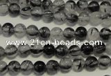 CRU501 15.5 inches 6mm round black rutilated quartz beads wholesale