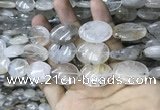 CRU529 15.5 inches 18*25mm oval  black rutilated quartz beads