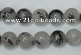 CRU53 15.5 inches 10mm round black rutilated quartz beads wholesale