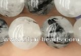 CRU538 15.5 inches 10mm round black rutilated quartz beads wholesale