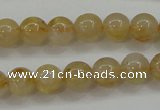 CRU551 15.5 inches 6mm round golden rutilated quartz beads