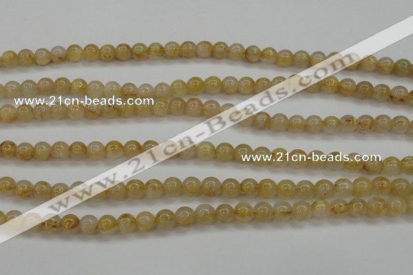 CRU551 15.5 inches 6mm round golden rutilated quartz beads