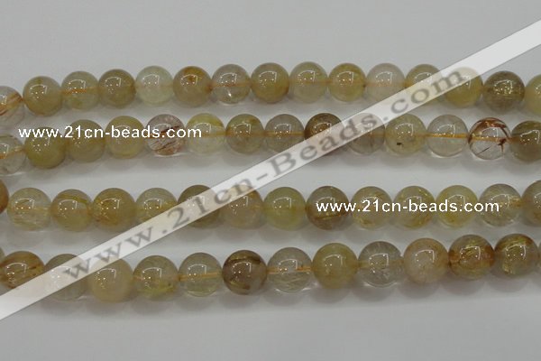 CRU554 15.5 inches 12mm round golden rutilated quartz beads