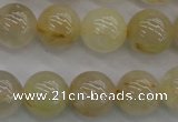 CRU583 15.5 inches 10mm round golden rutilated quartz beads