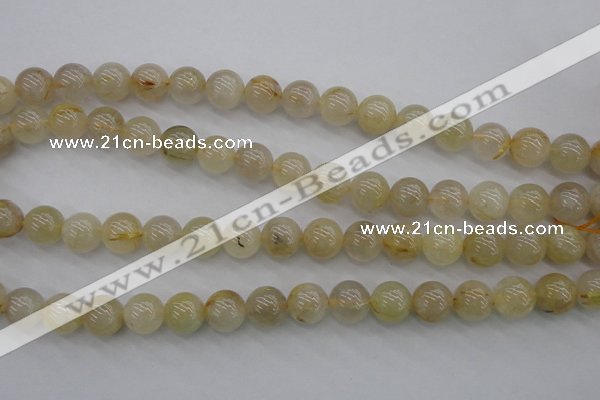 CRU583 15.5 inches 10mm round golden rutilated quartz beads