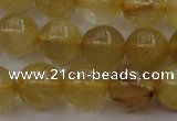 CRU604 15.5 inches 10mm round golden rutilated quartz beads