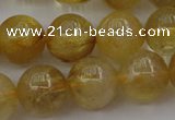 CRU605 15.5 inches 11mm round golden rutilated quartz beads