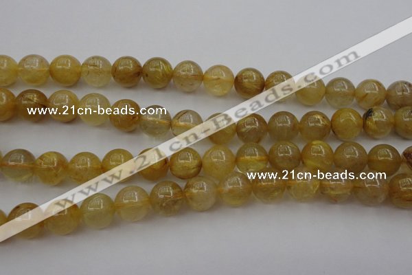 CRU606 15.5 inches 12mm round golden rutilated quartz beads