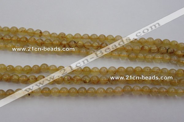 CRU611 15.5 inches 6mm round golden rutilated quartz beads