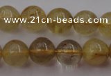 CRU612 15.5 inches 8mm round golden rutilated quartz beads