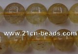 CRU613 15.5 inches 10mm round golden rutilated quartz beads