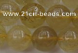 CRU614 15.5 inches 12mm round golden rutilated quartz beads