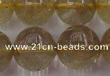 CRU615 15.5 inches 14mm round golden rutilated quartz beads