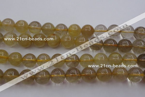 CRU615 15.5 inches 14mm round golden rutilated quartz beads