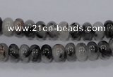 CRU63 15.5 inches 5*8mm rondelle black rutilated quartz beads