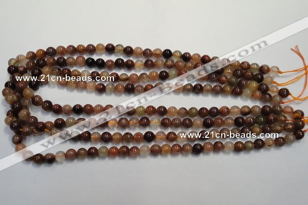 CRU652 15.5 inches 7mm round Multicolor rutilated quartz beads