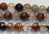 CRU653 15.5 inches 8mm round Multicolor rutilated quartz beads