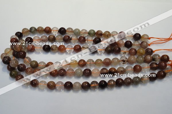 CRU654 15.5 inches 10mm round Multicolor rutilated quartz beads