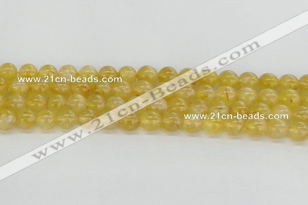 CRU660 15.5 inches 8mm round golden rutilated quartz beads