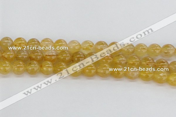 CRU661 15.5 inches 10mm round golden rutilated quartz beads