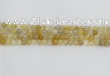 CRU667 15.5 inches 6mm faceted round golden rutilated quartz beads