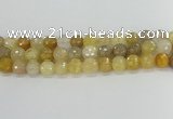 CRU669 15.5 inches 10mm faceted round golden rutilated quartz beads