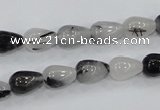 CRU68 15.5 inches 8*12mm teardrop black rutilated quartz beads