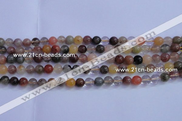 CRU751 15.5 inches 6mm round Multicolor rutilated quartz beads