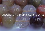 CRU754 15.5 inches 12mm round Multicolor rutilated quartz beads