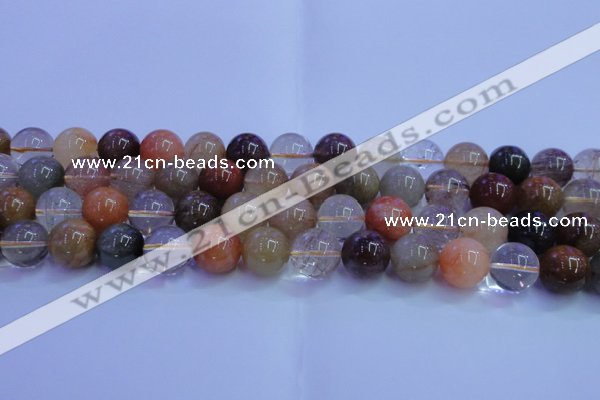 CRU754 15.5 inches 12mm round Multicolor rutilated quartz beads