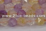 CRU772 15.5 inches 8mm faceted nuggets lavender amethyst & citrine beads