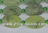 CRU781 15.5 inches 10*16mm oval green rutilated quartz beads