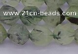 CRU793 15.5 inches 10mm faceted nuggets green rutilated quartz beads