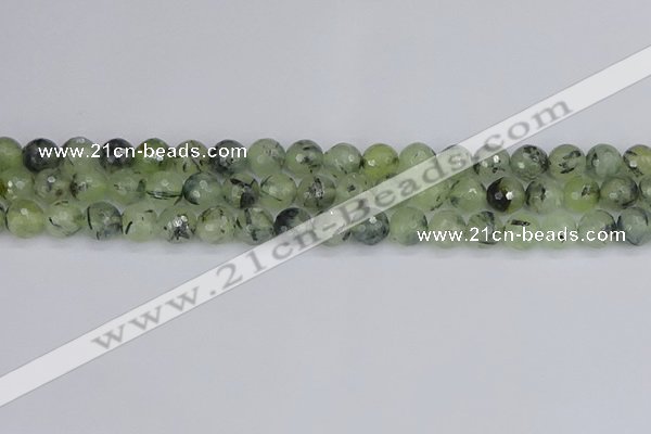 CRU802 15.5 inches 8mm faceted round prehnite gemstone beads