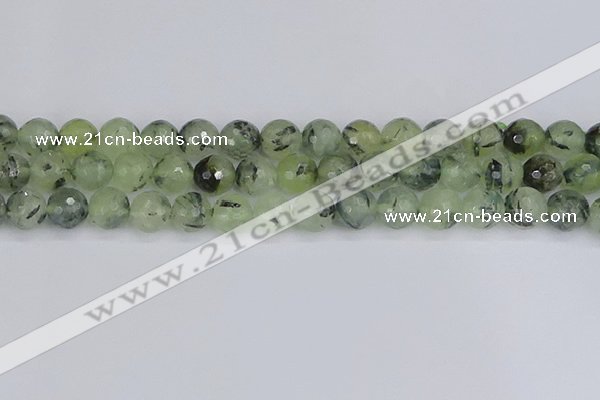 CRU804 15.5 inches 12mm faceted round prehnite gemstone beads