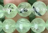 CRU812 15.5 inches 8mm round green rutilated quartz beads