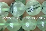 CRU813 15.5 inches 10mm round green rutilated quartz beads