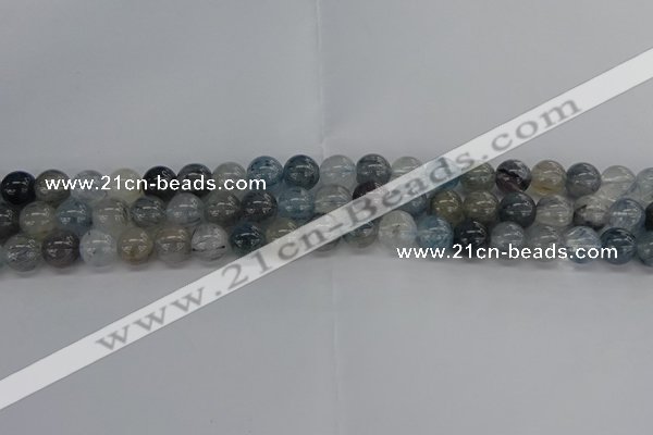 CRU853 15.5 inches 10mm round blue rutilated quartz beads