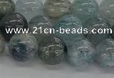 CRU854 15.5 inches 12mm round blue rutilated quartz beads