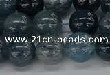 CRU862 15.5 inches 12mm round blue rutilated quartz beads