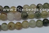 CRU900 15.5 inches 4mm round green rutilated quartz beads wholesale