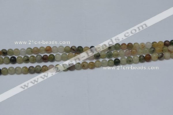 CRU900 15.5 inches 4mm round green rutilated quartz beads wholesale