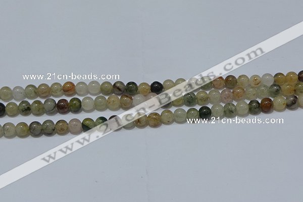 CRU901 15.5 inches 6mm round green rutilated quartz beads wholesale